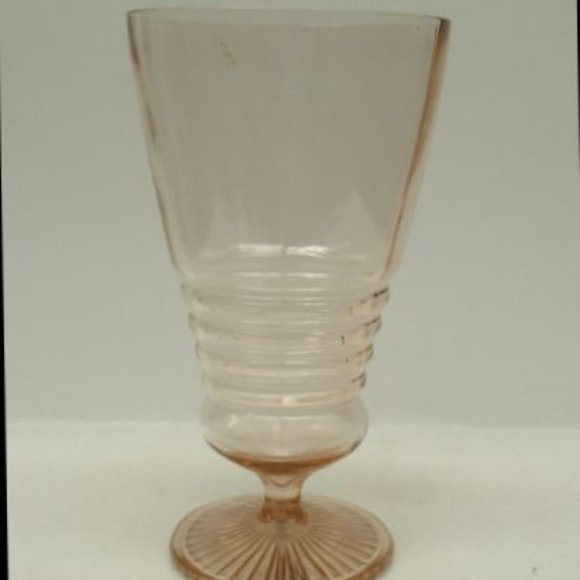 Vintage 1950s Pink SODA FOUNTAIN 6 3/4 Inch High Footed Glass - Picture 3 of 5